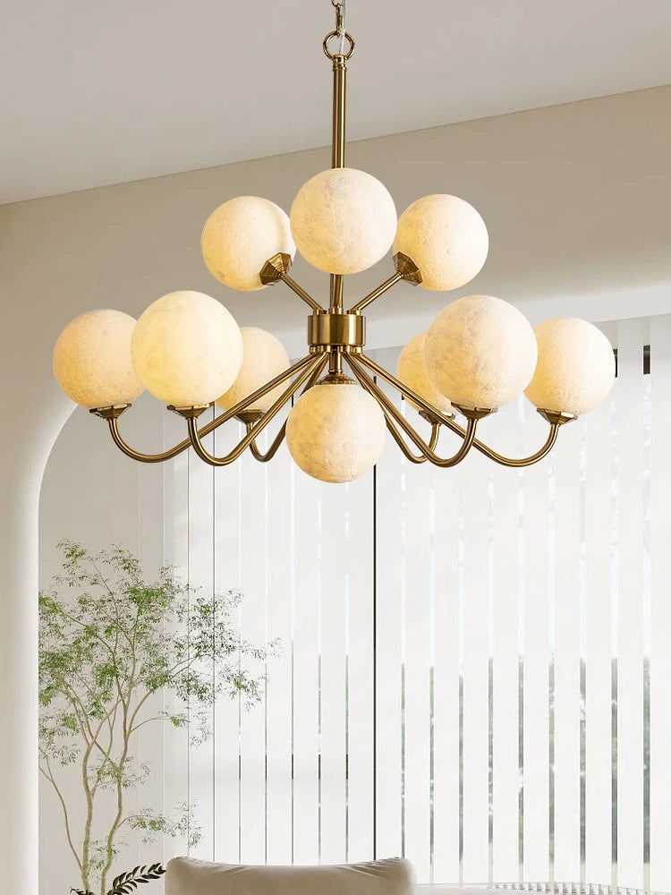 lustre moderne branche lune boule en verre pour restaurant