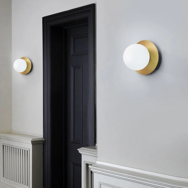 plafonnier led nordique avec boule de verre dépoli pour intérieur