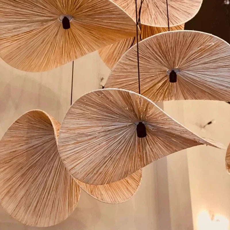 Suspension design en bambou tissé à la main