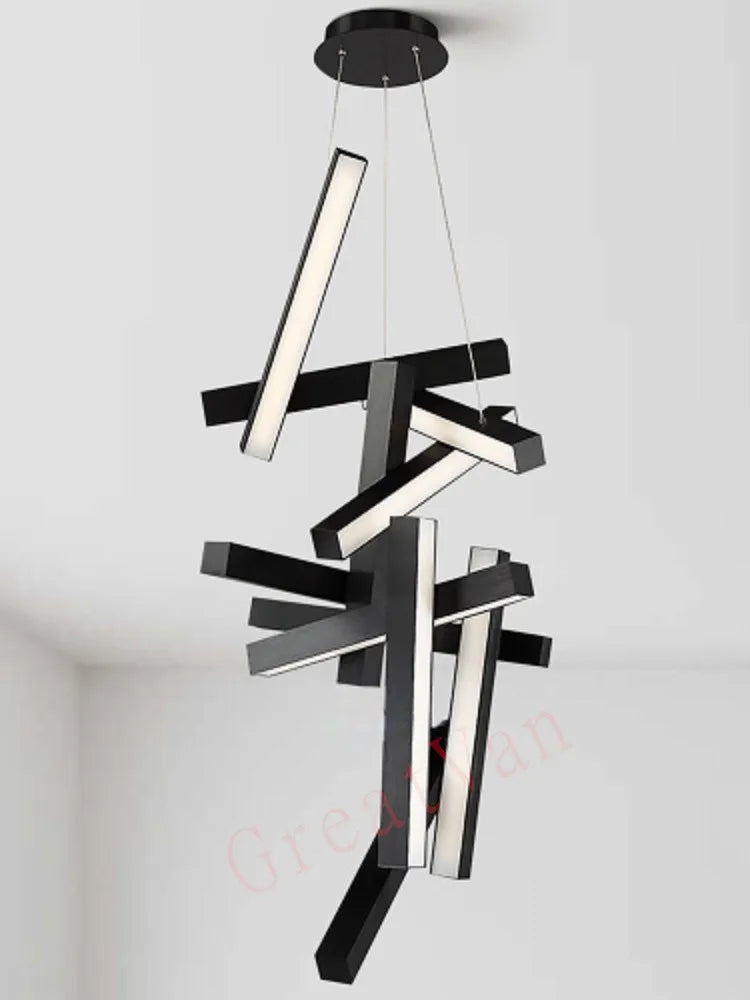 suspension moderne minimaliste métal rectangle créatif luxe