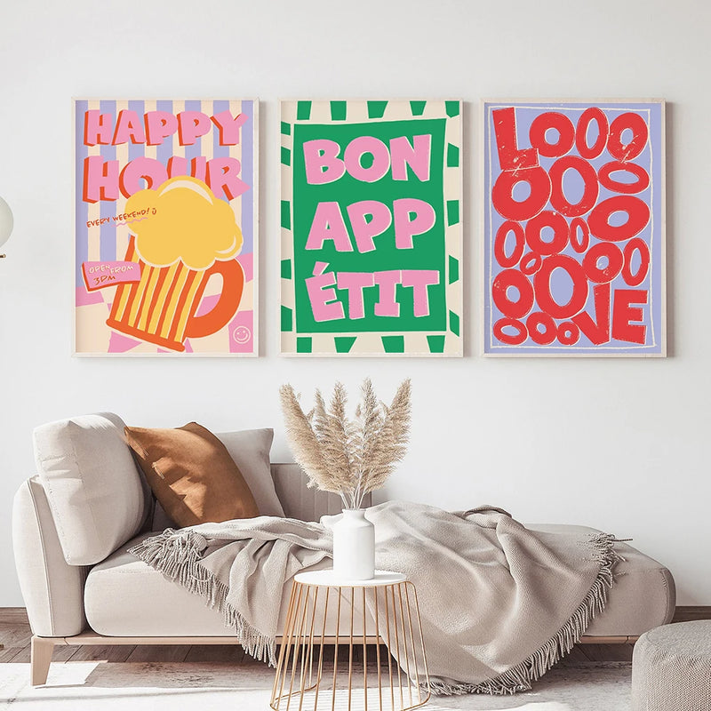 affiche citation disco mon chéri art culinaire décoration murale