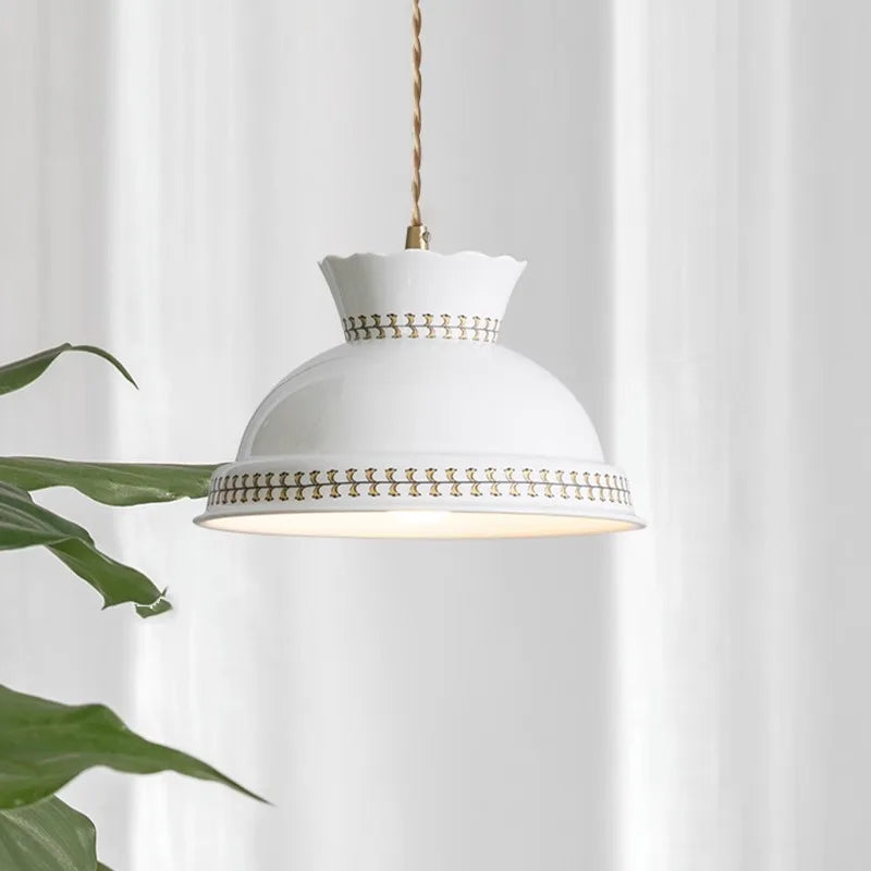 suspension moderne en céramique fleur led style nordique