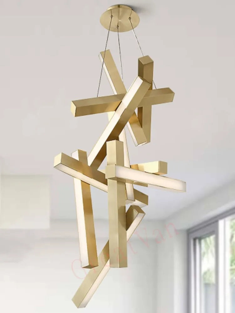 suspension moderne minimaliste métal rectangle créatif luxe