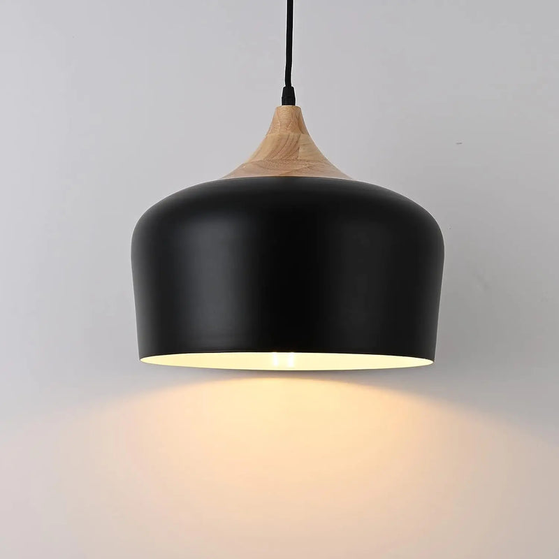 Suspension nordiques en bois massif abat-jour en aluminium lampe suspendue pour la maison Restaurant Bar hôtel café décor à la maison éclairage intérieur
