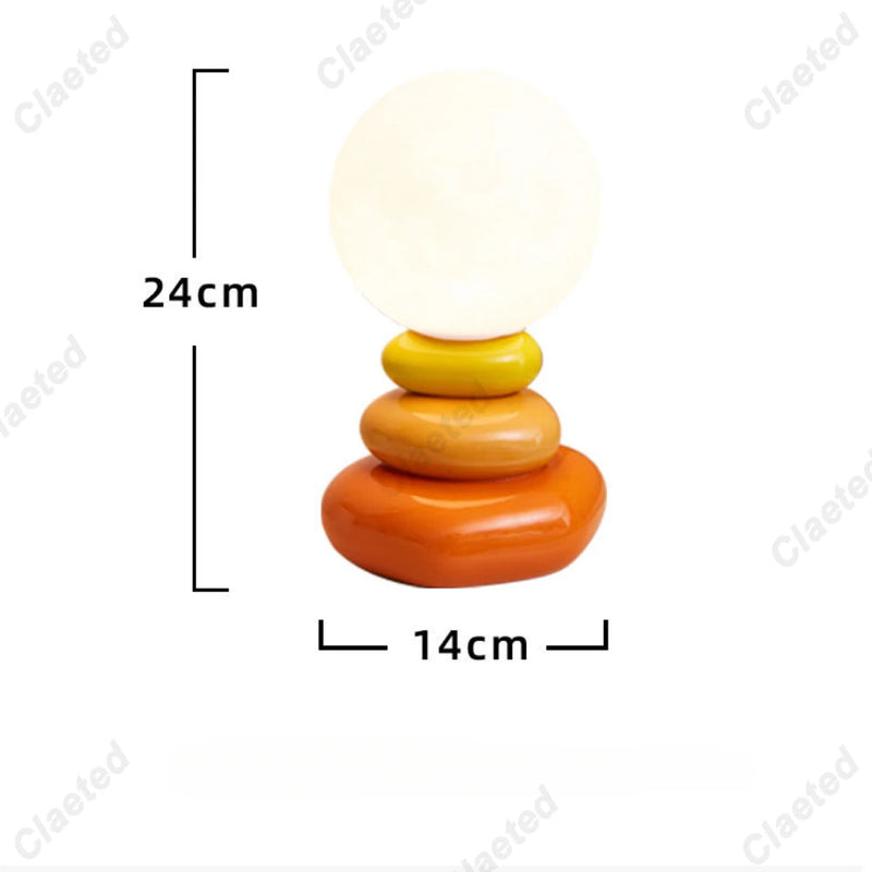 lampe de chevet créative en pierre empilée nordique ambiance lumineuse