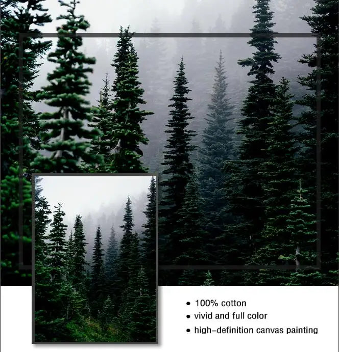 peinture nordique forêt cerf hibou paysage lumineux hiver