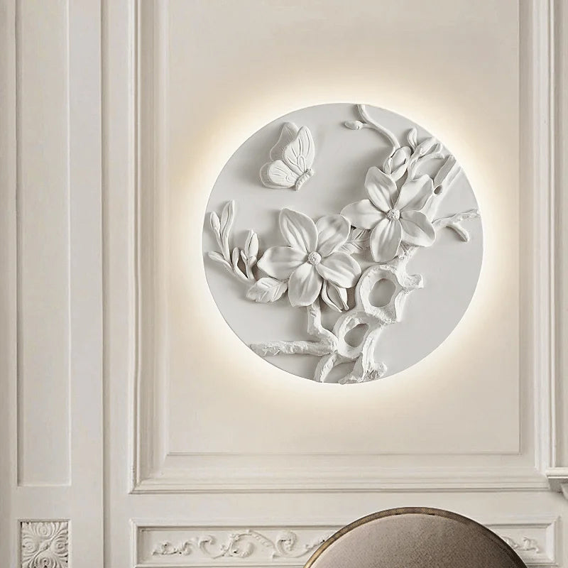 applique murale circulaire rétro en verre pour intérieur élégant