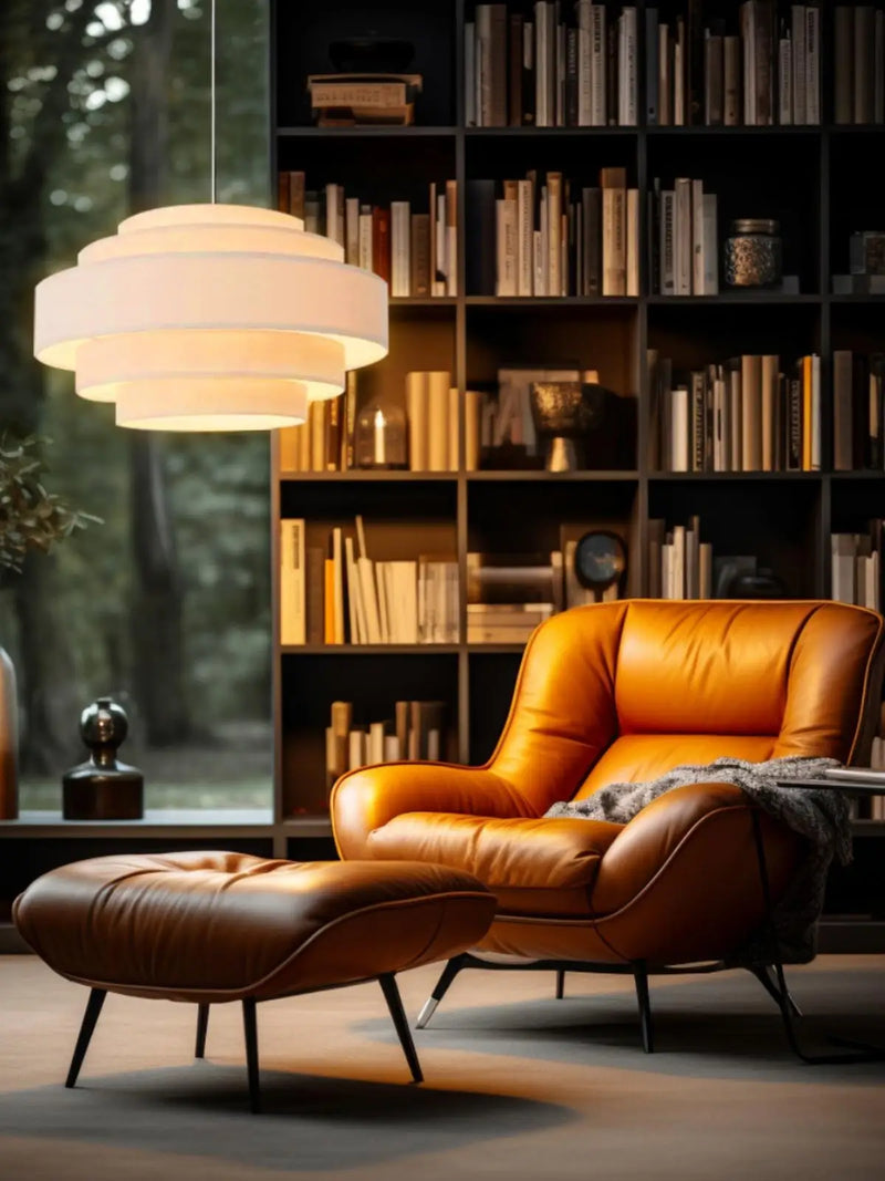 lustre à led en tissu style wabi sabi pour décoration intérieure