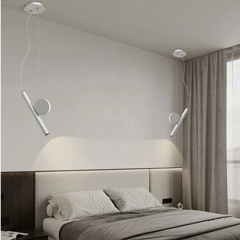 lampe suspension led blanc noir réglable