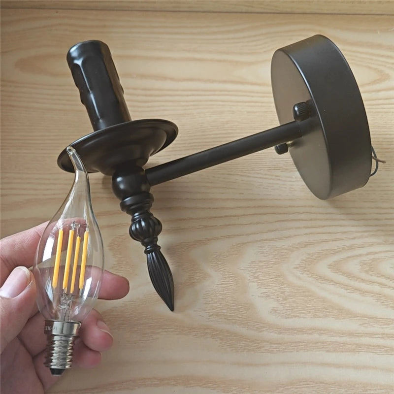 applique murale d'art rétro loft en fer vintage nordique led appliques luminaires