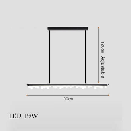 lustre minimaliste moderne en or noir pour éclairage suspendu