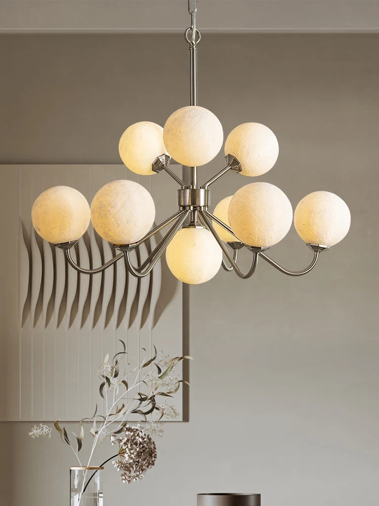 lustre moderne branche lune boule en verre pour restaurant