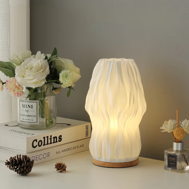 Lampe à poser Abat-jour imprimé en 3D de Style crème française