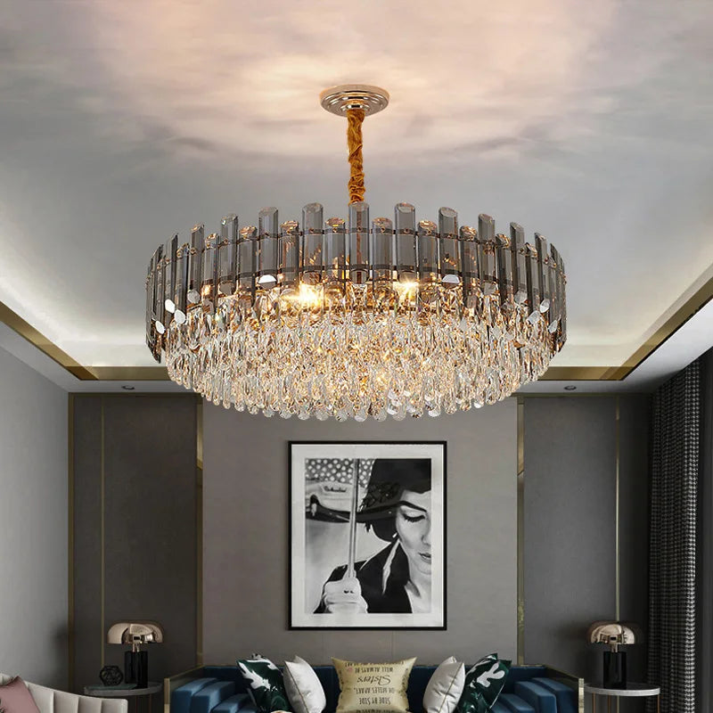lustre led de luxe en cristal moderne en stock