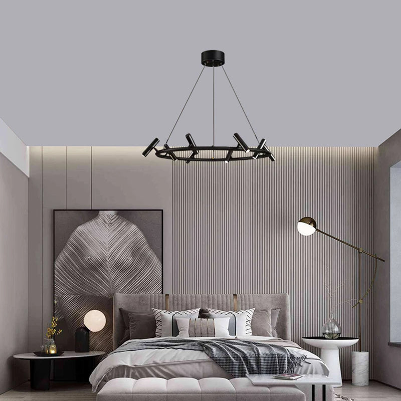 lustre minimaliste en métal avec hauteur réglable pour divers espaces