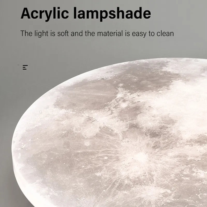 plafonnier lune led romantique créative pour enfants