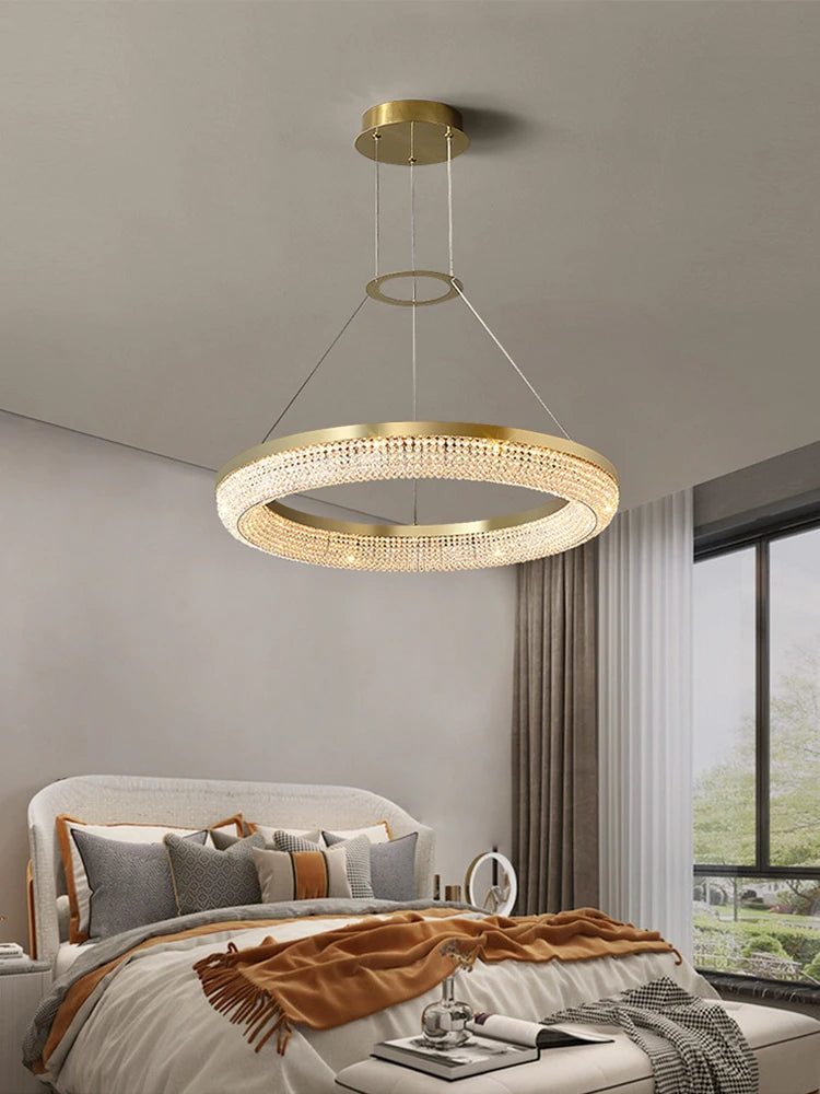 lustre de luxe led rond design moderne pour intérieur