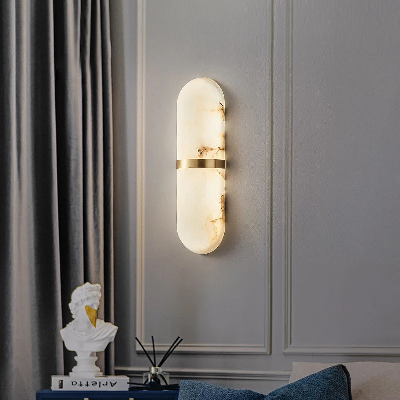 applique murale Led 18W Imitation marbre Semi-cylindre