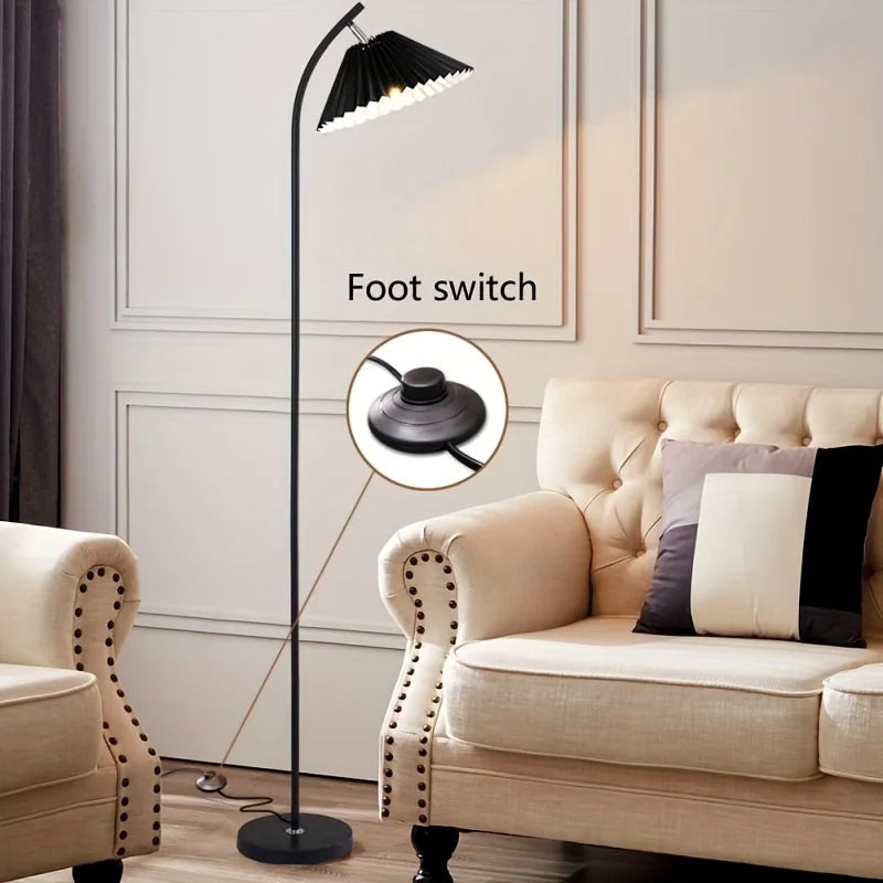 lampadaire nordique moderne abat-jour plissé pour décoration intérieure