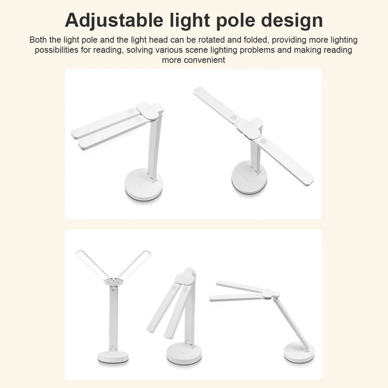 Lampe de bureau LED 3 niveaux réglable tactile veilleuse USB Rechargeable Protection des yeux lampe de Table pliable pour chambre chevet lecture