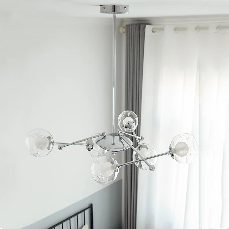 Lustre moderne en verre transparent