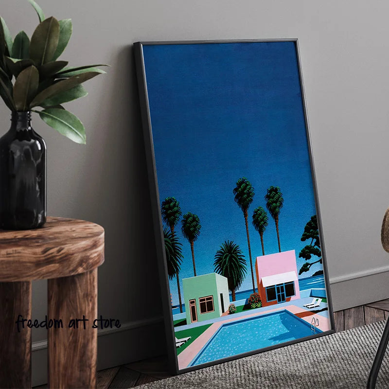 affiches d'art vintage japonaises des années 80 par hiroshi nagai