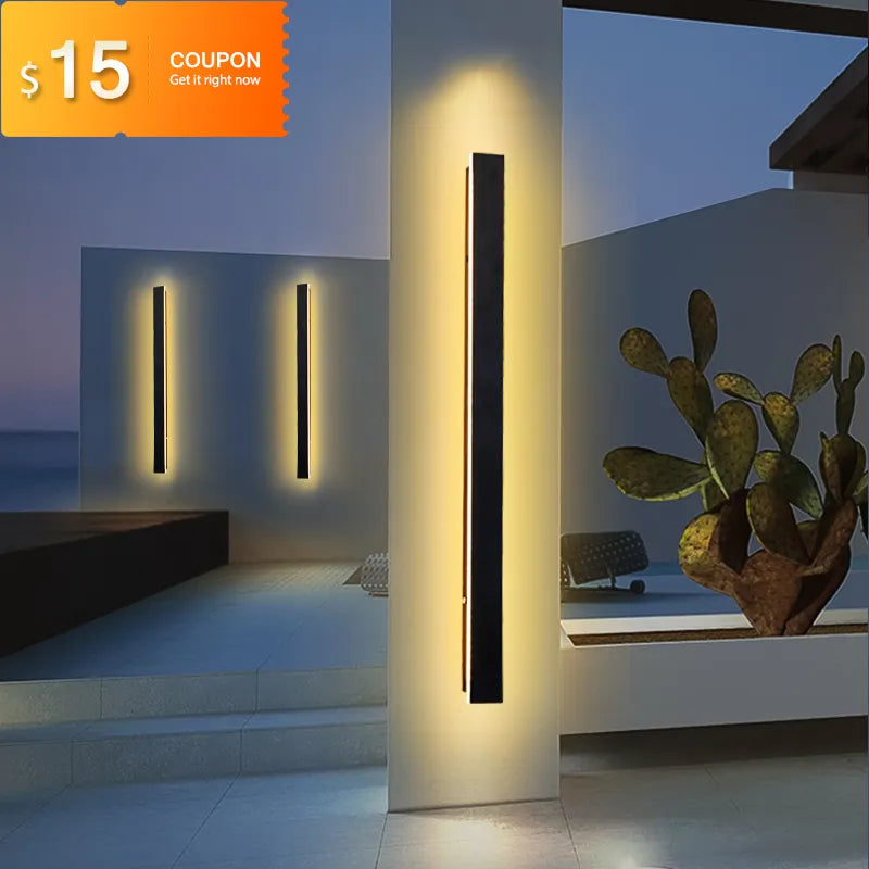Applique murale led extérieure étanche longue bande moderne