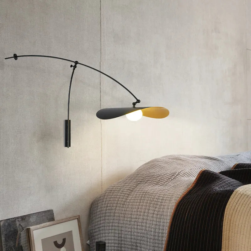 Applique murale rétro à bras Long pour chambre à coucher