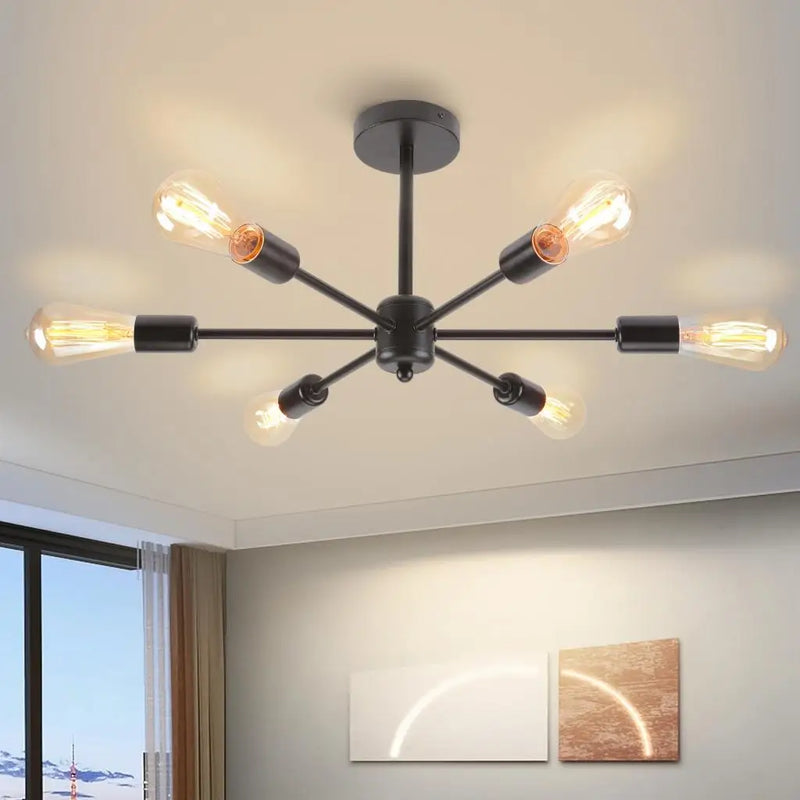 Moderne 4/6 têtes Plafonnier Rétro Plafond Lustre Lampe Industrielle Luminaria Lamparas pour Salon Plafonnier Éclairage