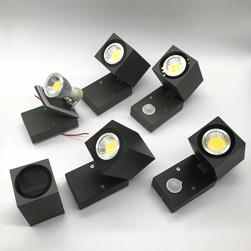 Applique murale LED pliante extérieure IP65 étanche jardin porche lumière GU10 COB cour extérieure applique murale luminaire 5W