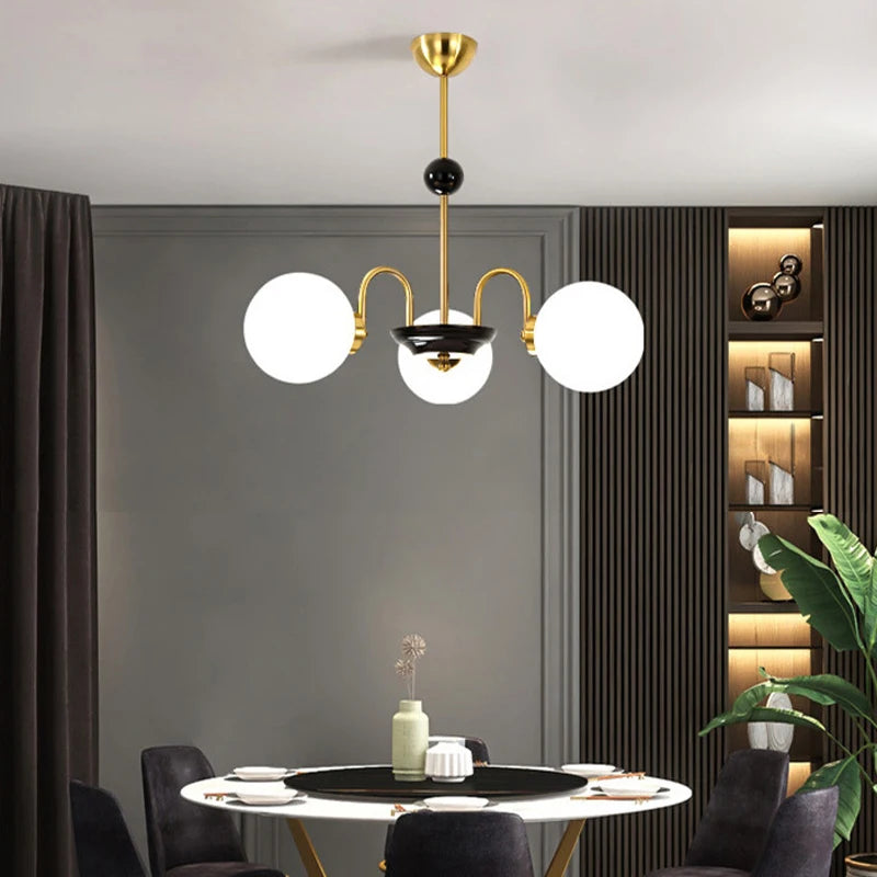 lustre nordique moderne en chrome avec éclairage led