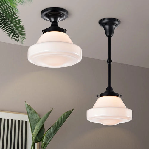 plafonnier vintage en verre suspension style industriel nordique