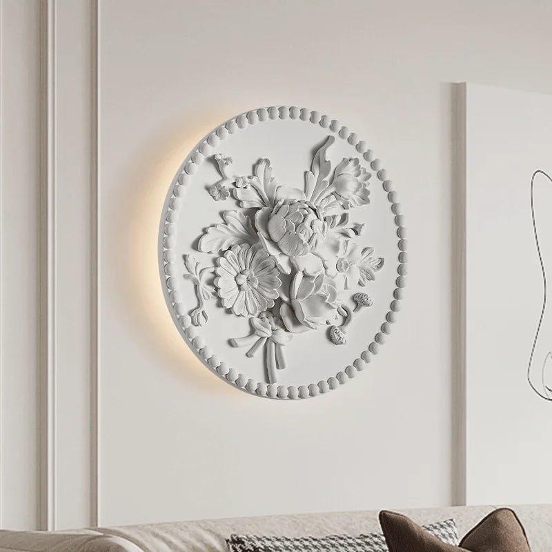 applique murale circulaire rétro en verre pour intérieur élégant
