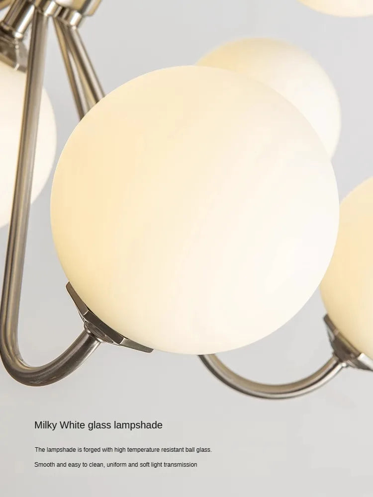 lustre moderne branche lune boule en verre pour restaurant