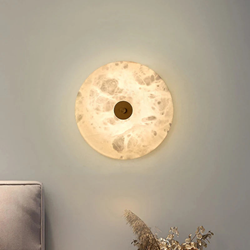 Applique murale ronde en marbre Led salon chevet escalier applique Restaurant hôtel décor éclairage chaud neutre blanc froid