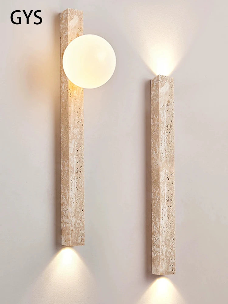 Longue applique LED rétro pierre chambre lampe de chevet Style crème éclairage d'ambiance pour escalier salon décoration de la maison