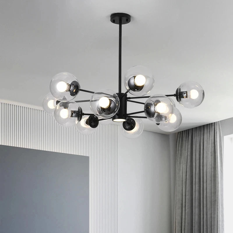 Lustre moderne design avec boule en verre magique haricot