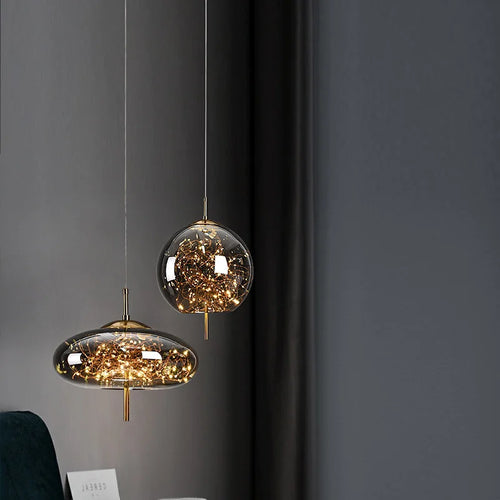 Suspension design LED de luxe en verre