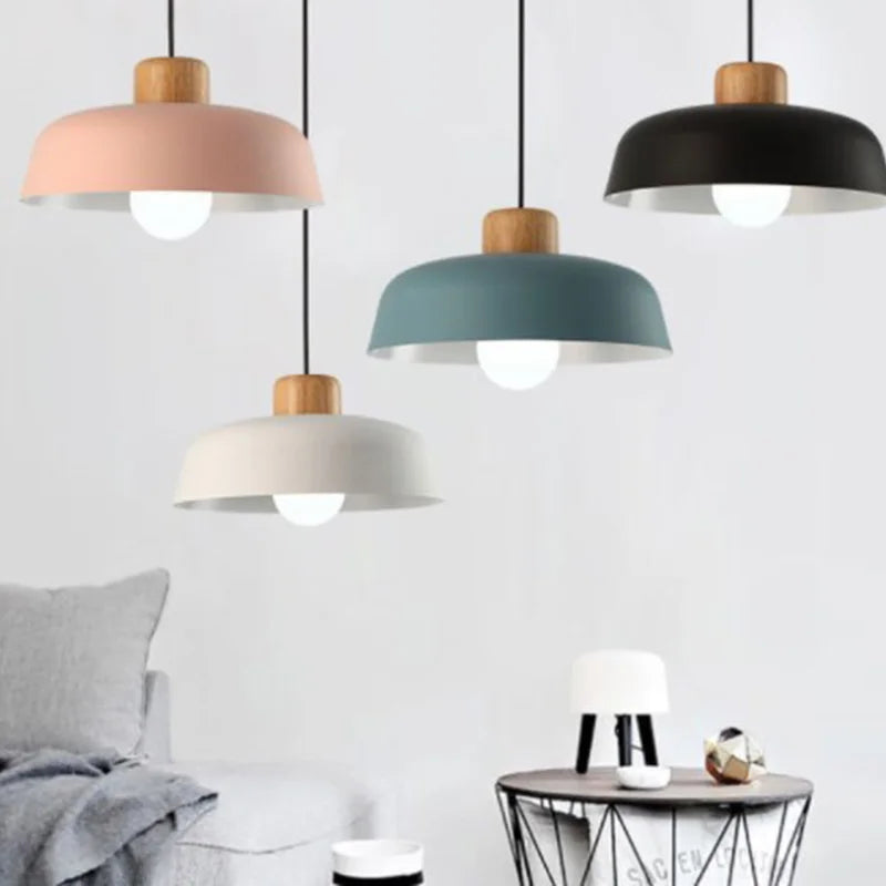 lustre style nordique en aluminium macaron led décoratif