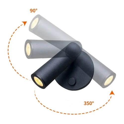 applique murale rotative sans fil rechargeable avec variateur tactile led