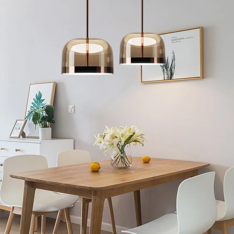 suspension en verre design nordique led moderne
