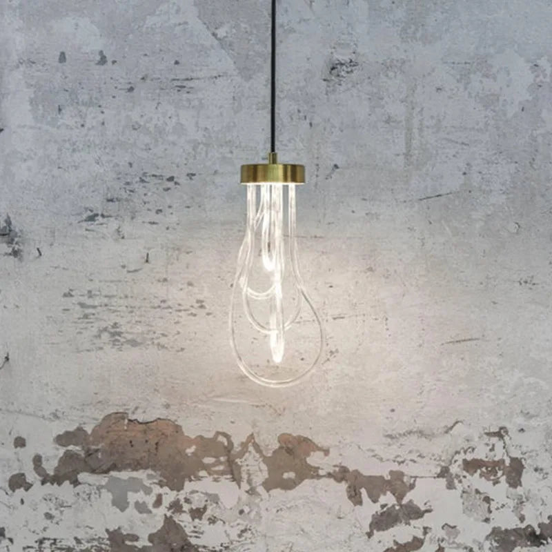 suspension led lumière transparente acrylique fil réglable