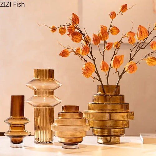 vase en verre pour fleurs hydroponiques décoration moderne et originale