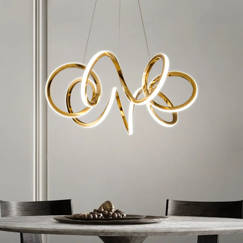 lustre moderne avec lampes led suspendues en silicone