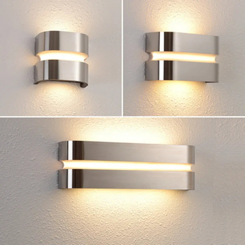 applique murale led moderne en acier inoxydable étanche pour extérieur