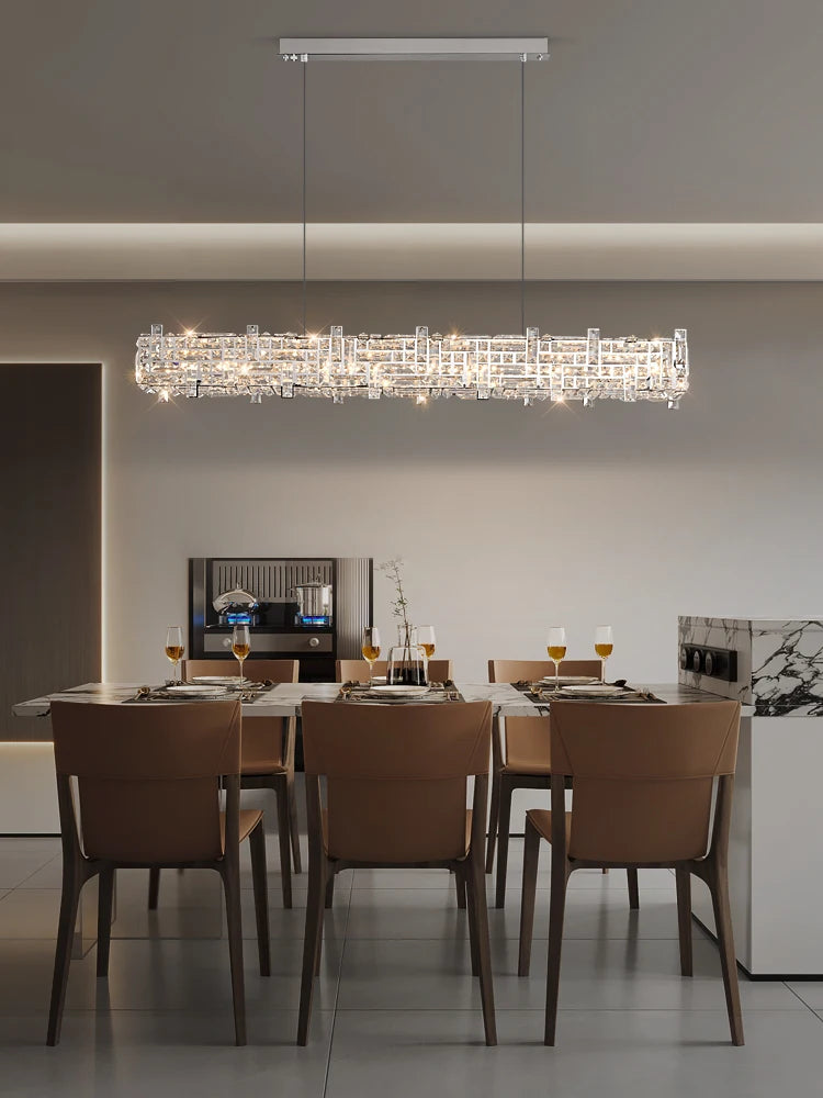 lustre en cristal design pour espace moderne et élégant