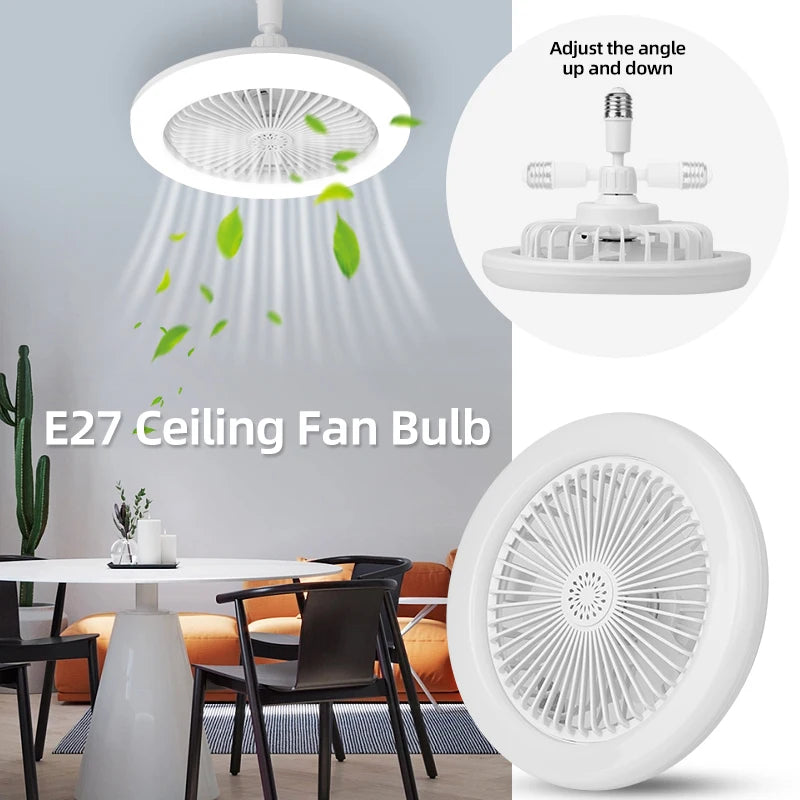 Fan Luster Silent Ceiling Fan Light with Remote Lamp E27 Control Bedroom Living, Home Lighting Source, Ac85-265v Ceiling Fan