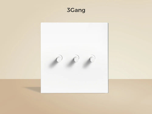 Interrupteur triple 3 voies en acier blanc mat