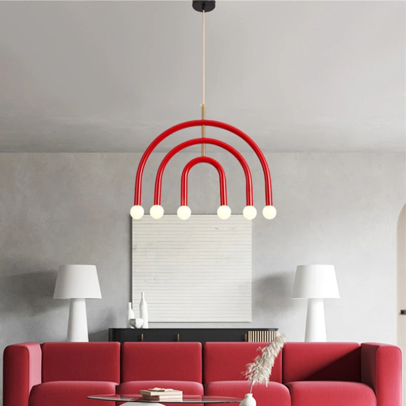 Magnifique lampe suspendue arc-en-ciel E14