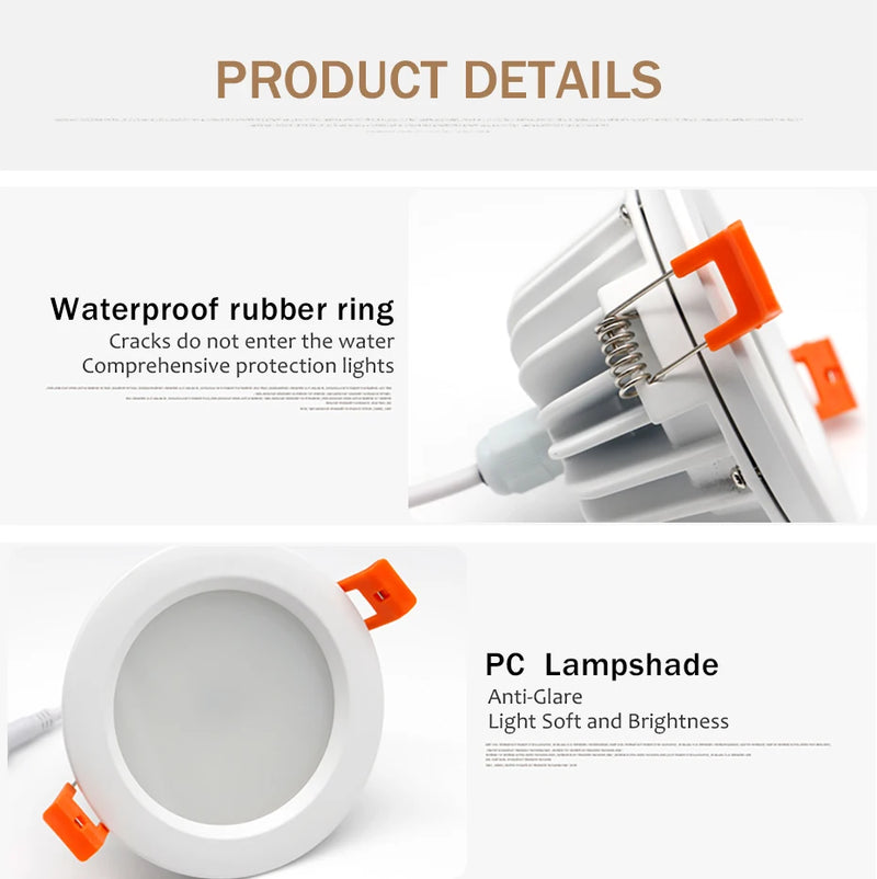 spot led encastré étanche pour éclairage intérieur/extérieur